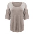 thumbnail image 3 of yunLCZ Women Shirts Womens Short Sleeve Sweaters Tops V Neck Pullover Knit Shirts Loose Blouses, 3 of 4