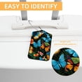 thumbnail image 3 of Square PU Leather Luggage Tags, 2 Pack, with Privacy Cover and Stainless Steel Ring - Suitable for Travel, Backpack, Handbag - Bag Tags, Handbag Tags Butterfly, 3 of 7