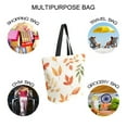 thumbnail image 7 of FORMRS Womens Canvas Tote Bag with Zipper Inner Pocket Shoulder Handbag, Beige Autumn Leaves, 7 of 7
