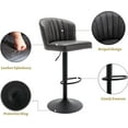 thumbnail image 4 of EALSON Swivel Counter Height Bar Stools Set of 2 Modern Adjustable Bar Chairs with Back Leather Upholstered Barstools with Metal Base Comfortable Island Chairs for Kitchen Counter/Pub, Grey, 4 of 7