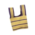 thumbnail image 4 of Bolso de Mano a Rayas para Mujer, Bolso de Punto de Poliéster Informal de 20cm X 35cm, Bolso de Mano de Punto de Moda Versátil para , Viajes, Fie Amarillo, 4 of 8