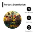 thumbnail image 4 of 12 Inch Wall Clock Battery Operated Silent Clock Decorative for Office, Kitchen, Outdoor, Living Room，Cute Pig Fence Sunflower Simple, 4 of 4