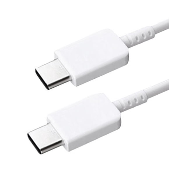 Cable tipo C a tipo C, cable de datos tipo C flexible de carga rápida PD para Android para teléfono Note 10, 3,3 pies, color blanco