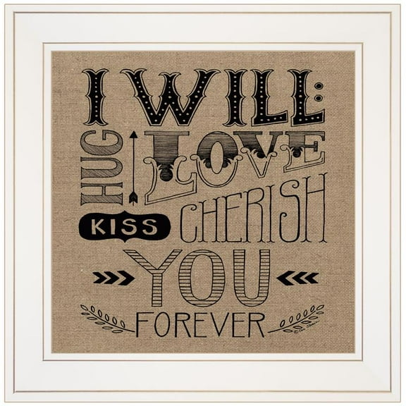 Forever by Deb Strain Printed White Framed Wall Art Wood Multi-Color