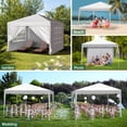 thumbnail image 4 of 10x10 ft Waterproof Outdoor Canopy, SUREGO Pop Up Canopy Tent with 4 Sidewalls, Outdoor Shade with UV Protection, Portable Folding Gazebo with Carry Bag, Adjustable Height – White, 4 of 10