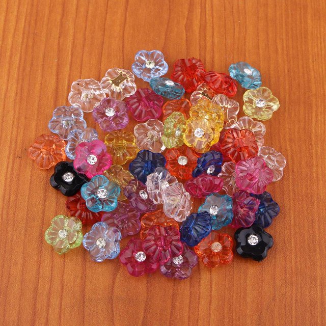 Novedad da Aleatoria Moda Resina Botones De De Imitación Para La Costura Elaboración De Scrapbook Retro Patrón En Forma De Flor Botón Baoblaze Botones de diamantes de imitación de resina