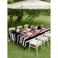thumbnail image 5 of 54x80 Inch Outdoor Tablecloth with Umbrella Hole Zipper Rectangle Black Stripes Rectangular Tablecloths Outside Waterproof Cartoon Funny Pink Cute Bow Girl Striped Patio Table Cover for Picnic Party, 5 of 8