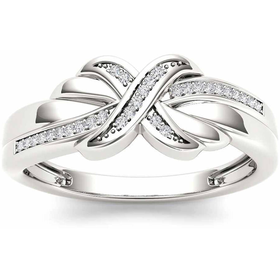 1/10 Carat T.W. Diamond 10kt White Gold Fashion Ring - Walmart.com