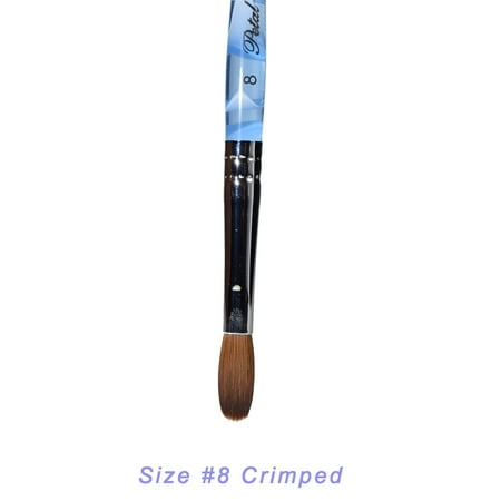 Professional Blue Marble Petal Kolinsky Acrylic Manicure Powder Nail Brush (CRIMPED) - Size
