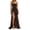 Brown, variant on Women Pattern Long Sleeve Form Fitting Dress V-Neck Tight Mid Length Gown Polyester Lightweight Casual Daily Travel Date Outfit with Pattern Black XL