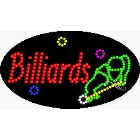 Ball Billiards Neon Sign - Billiards Flashing & Animated LED Sign (High Impact, Energy Efficient)