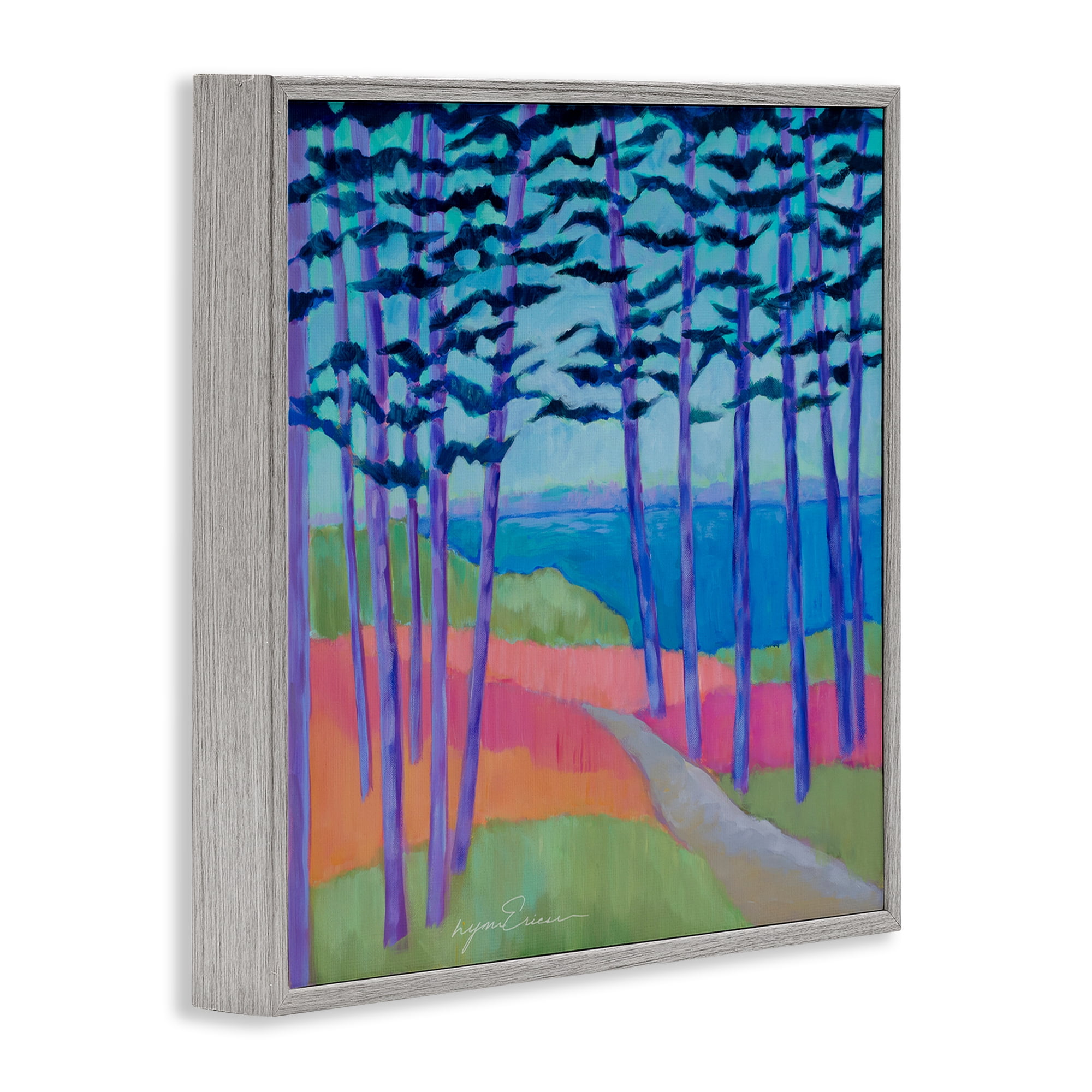 Stupell Industries Razzle Dazzle Forest Scene Gray Framed Giclee Art, design by Lynn Ericson Fine Art