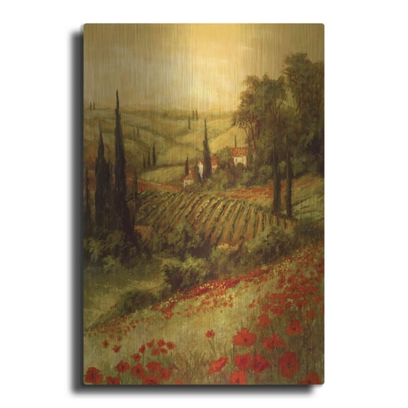 Luxe Metal Art 'Toscano Valley II' by Art Fronckowiak, Metal Wall Art, 24"x36"