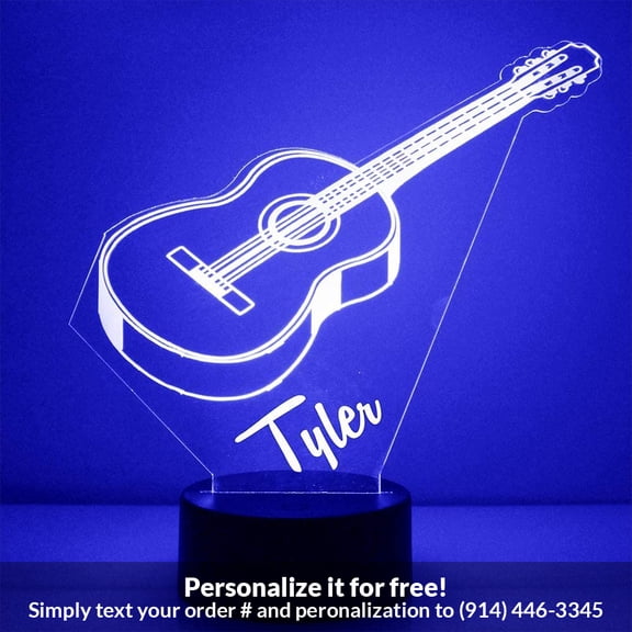Mirror Magic Store Acoustic Guitar Color Changing Personalized LED Light with Remote Control