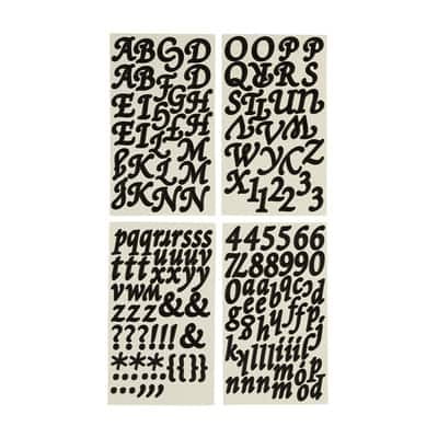 12 Pack: Large Elegant Black Alphabet Stickers by Recollections
