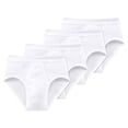 thumbnail image 1 of SCHIESSER para hombre Pack de 4 calzoncillos  - canalé fino, calzoncillos deportivos, Cotton Essentials Blanco XL (X-Large), 1 of 4