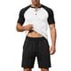 thumbnail image 2 of Ceisia Men's Slim Fit Waffle Knit 2-Piece Set Raglan Sleeve Henley Short Sleeve T-Shirt with Elastic Waist Drawstring Shorts Gifts, 2 of 5