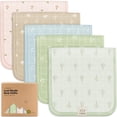 thumbnail image 1 of Paños para eructar KeaBabies Lumi Muslin, paquete de 5 unidades para bebés, niñas y niños, 1 of 9