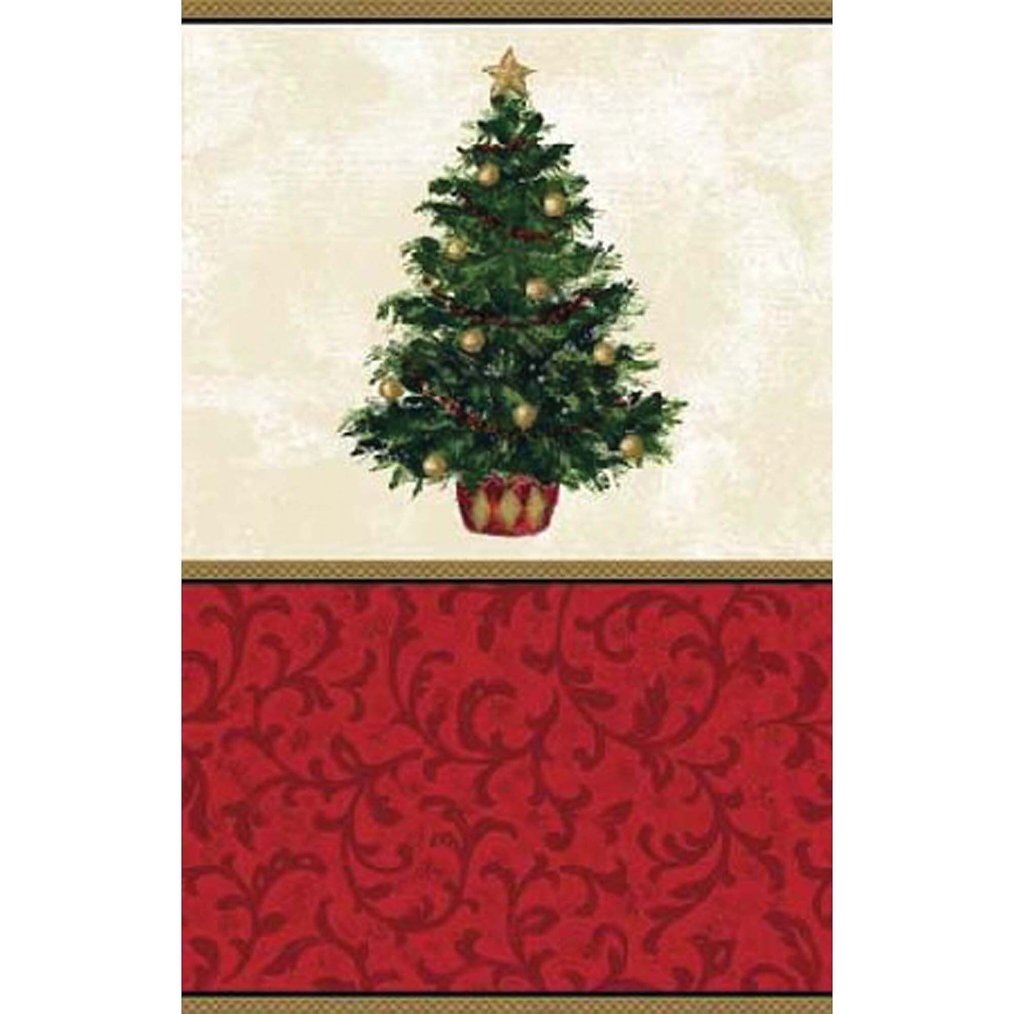 Amscan Classic Paper Tablecover 54" x 102" Vintage Christmas Tree 3