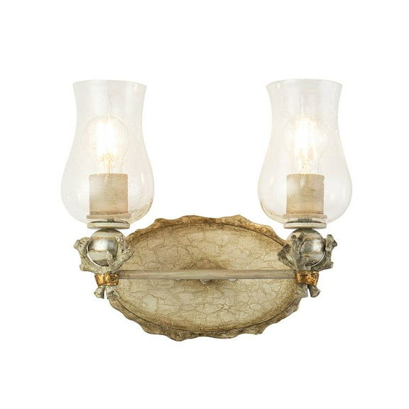 Lucas McKearn Trellis 2-light Metal Bath Vanity Light in Neutral Cream/Silver