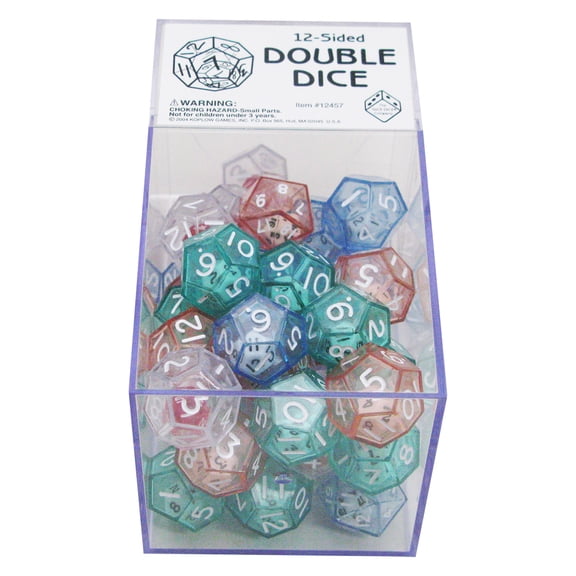 Koplow Games 12-Sided Double Dice, Box of 40