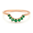 thumbnail image 3 of HeartsAndYou 0.2ct Natural Emerald Wedding Band 100% 14k SOLID Yellow Gold Curved Crown Tiara, 3 of 9