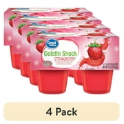 (4 pack) Great Value Gelatin Snack Strawberry, 4pack / 3.8oz