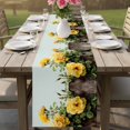 thumbnail image 4 of Spring Floral Table Runner 70 Inches, Yellow Roses Leaves Pastoral Botanical Farmhouse Bed Runner Dresser Scarves Tabletop for Indoor Outdoor Parties/Ceremony/Banquet, 13" x 70", 4 of 9