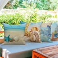thumbnail image 6 of Dashan Nautical Coastal Throw Pillow Covers 18x18 Set of 4,Starfish Seashell Decorative Pillow Cases for Bedroom Sofa Couch, 6 of 6