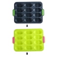 thumbnail image 2 of Billuyoard 12 rejillas molde Madeleine silicona antiadherente bandeja para hornear pasteles microondas bandeja para hornear con orejas portátiles Herramientas y accesorios para hornear gris oscuro Billuyoard HA8482-01B, 2 of 6