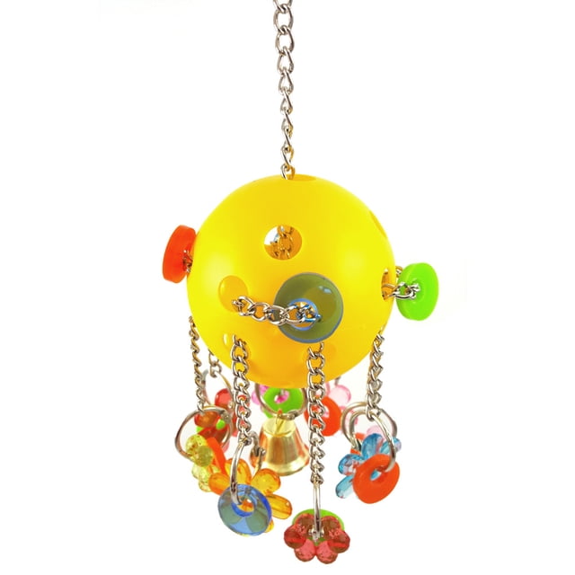 Jinsinto Bell Paci Pull Toys Interactive colorful plastic parrot, African Gray Cockatoo, Cockatiel, Conure, Quaker, Caique, Eclectus and similar birds.