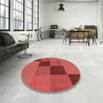 thumbnail image 3 of Ahgly Company Indoor Round Patterned Love Red Area Rugs, 5' Round, 3 of 6