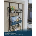 thumbnail image 4 of LEFEE Over The Door Hooks, Over The Door Organizer, Door Hanger with 2 Wire Baskets and 9 Hooks, Over The Door Towel Rack for Bathroom, Kitchen, Bedroom, Easy Installation-Black (for 1.76in Doors), 4 of 7