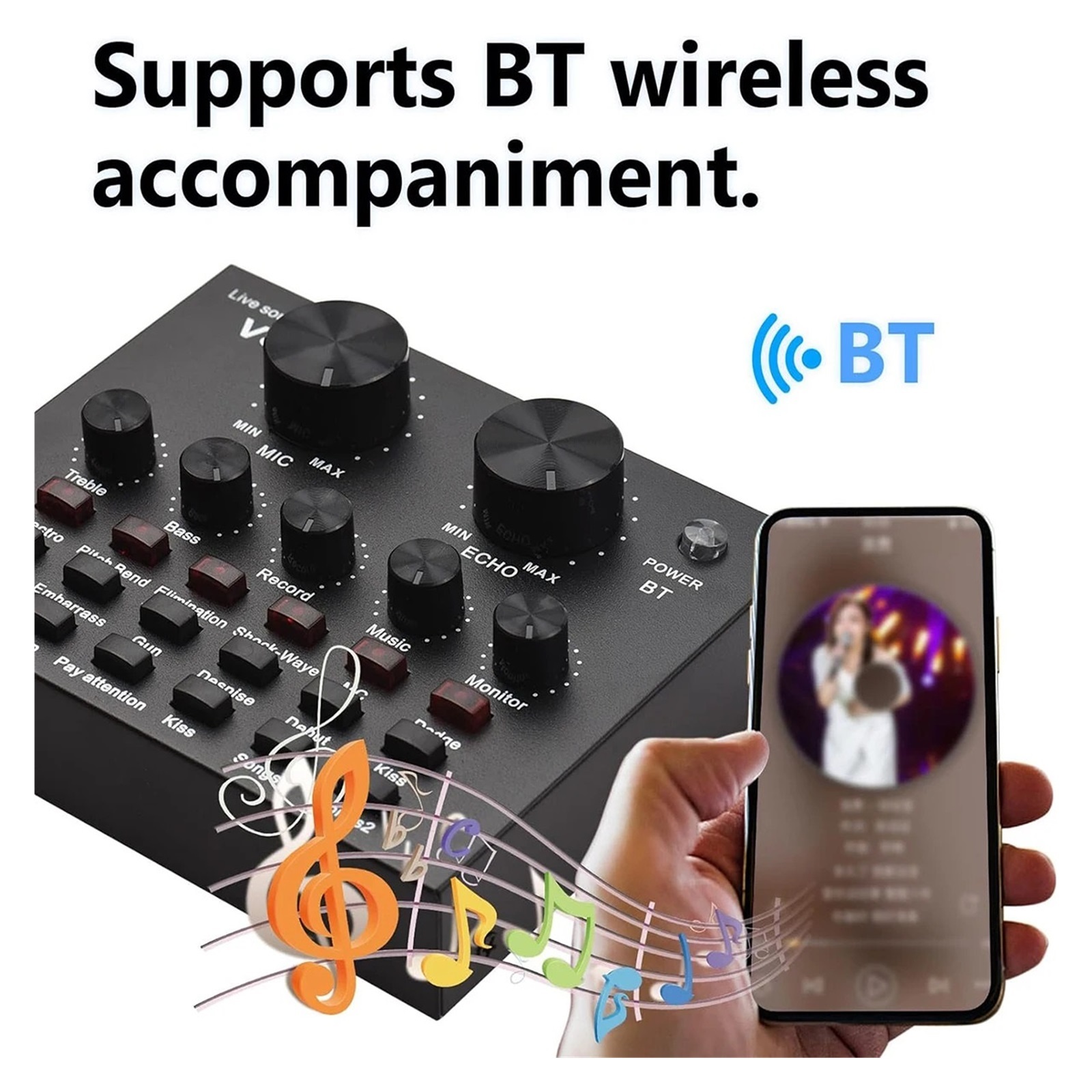 Podcast Microphone Set with Microphone for Gamers and All-in-One DJ Mixer for Live Streaming,Singing