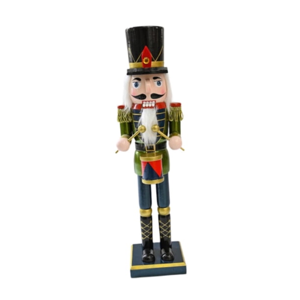 Figura de Cascanueces de Madera Decoración Navideña Mesa Navideña Regalo Hecho a Mano Figura Ropa verde