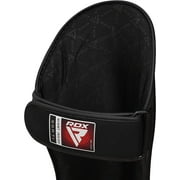 RDX Shin Guards Kickboxing Muay Thai, SATRA SMMAF Approved, Premium Maya Hide Leather, Leg Instep Protection Pads, MMA Martial Arts Kicking Sparring Training Gear, BJJ Karate Boxing Taekwondo, Black