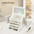 thumbnail image 2 of Jewelry Box for Women, 5-Layer Jewelry Organizers Box, Large Jewelry Storage Box for Girls, Jewelry Holder Organizers Gift for Valentine's Day, Christmas, New Year (White), 2 of 16
