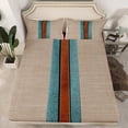 thumbnail image 2 of Manfei Adult Minimalism Twin Sheet Sets, Modern Abstract Geometric Twin Fitted Sheet, Chic Stripes Flat Sheet, Ultra Soft Home Decor, 3pcs, 2 of 7
