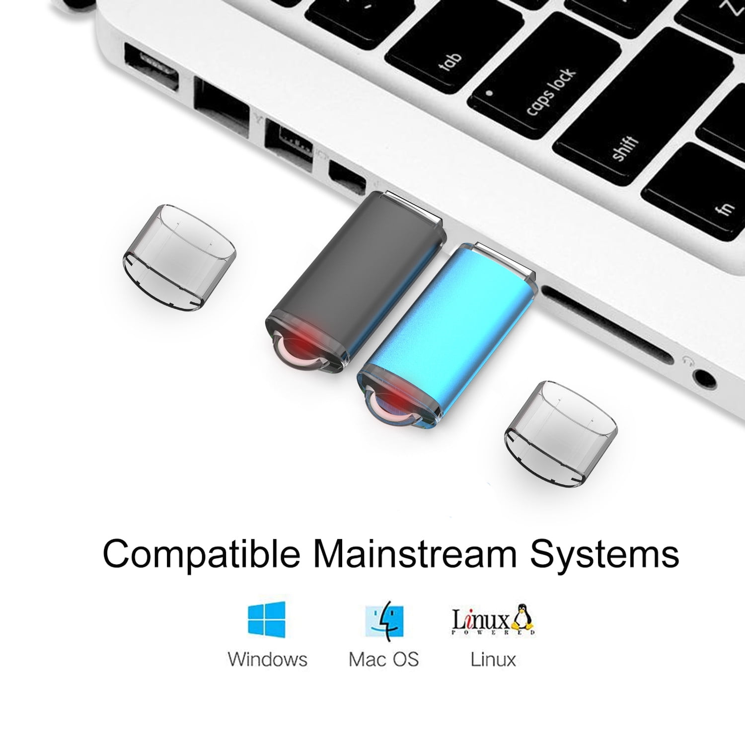 Kootion 5 Pack 8GB USB 2.0 Flash Drive Thumb Drives Memory Stick, 5 Mixed Colors: Blue, Purple, Pink, Green, Orange