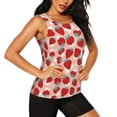 thumbnail image 2 of Balery Red Strawberry Camiseta sin mangas estampada ligera para mujer, tops de entrenamiento sin mangas, camisetas de yoga transpirables de secado rápido.-X-Large, 2 of 7