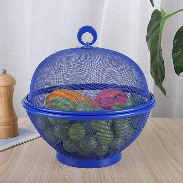 1Pcs Mesh Fruit Baskets With Lids, Restaurant Kitchen Produce Containers,Fruit Basket With Fly