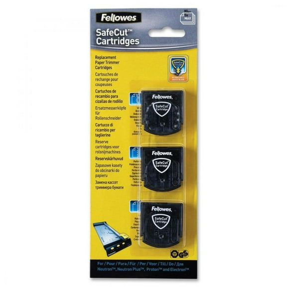 Fellowes SafeCut - Replacement blade cartrige (pack of 3) - for Fellowes Electron A3, Electron A4, Neutron A4, Neutron Plus A4, Proton A3, Proton A4