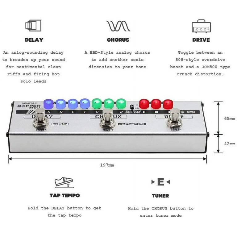 Valeton Dapper Mini Guitar Multi Effects Pedal (MES-1) - Walmart.com