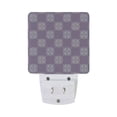 thumbnail image 2 of Purple Floral Tile Pattern LED Night Light Sensor Lamp Plug-in Adjustable Brightness 2 Pack, 2 of 7