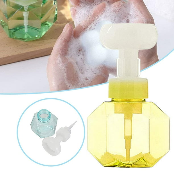 Jabón Espumoso De 300 Ml Forma De Flor De Limpieza Desmontable Contenedores De Jabón Líquido Para Manos Vacíos Botellas De Plástico Con Burbujas Para Champú Líquido Para Lavar Platos seitruly HA043318-04