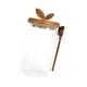 thumbnail image 2 of Tarro de vidrio con tapa de madera y cuchara, tarro transparente para condimentos, recipiente de vidrio para azúcar 800 ml, 2 of 9