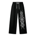 thumbnail image 4 of JAJAHO Girls Boys Baggy Sweatpants Gothic Graphic Drawstring Wide Leg Y2k Pants For Kids Teens 4-15Y, 4 of 5