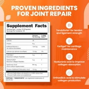 SaltWrap Collagen Synthesis - NSF Certified for Sport Hydrolyzed Collagen Peptides Protein Powder for Joint Health - Fortigel, Tendoforte, Vitamin C
