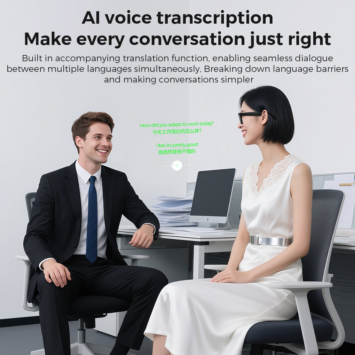 MIRO iVision6 AI Smart Glasses with ChatGPT Integration - Hands-Free Translation & Camera, 1080P Video Recording, 32GB Memory