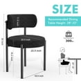 thumbnail image 6 of Woodty Modern Medieval Fabric and Metal Dining Arm Chairs, Black (Set of 2), 6 of 9